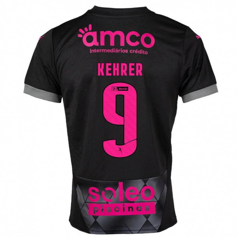 Danxen Kinder Caroline Kehrer #9 Schwarz Rosa Auswärtstrikot Trikot 2024/25 T-Shirt