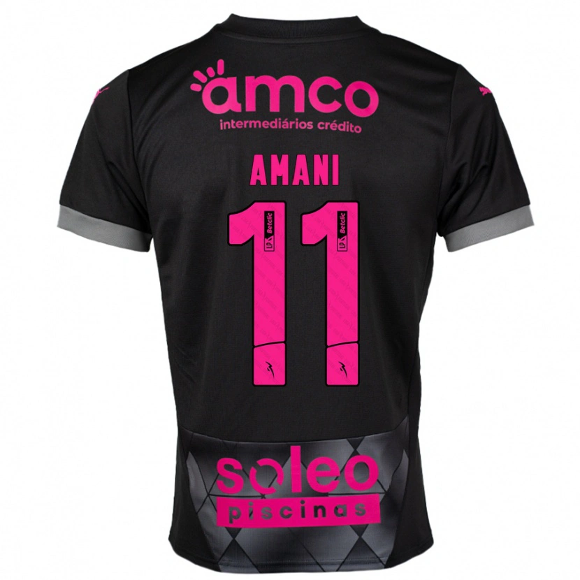 Danxen Kinder Jolina Amani #11 Schwarz Rosa Auswärtstrikot Trikot 2024/25 T-Shirt