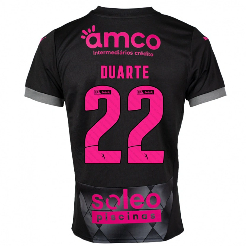 Danxen Kinder Vânia Duarte #22 Schwarz Rosa Auswärtstrikot Trikot 2024/25 T-Shirt