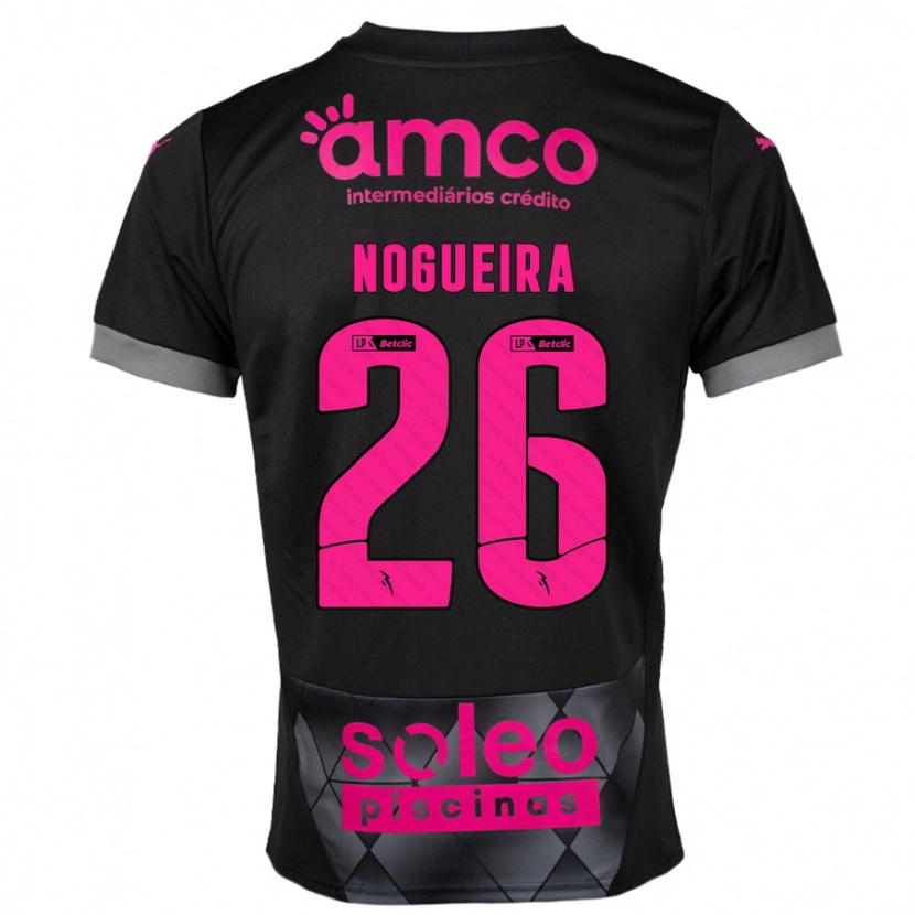 Danxen Kinder Ana Nogueira #26 Schwarz Rosa Auswärtstrikot Trikot 2024/25 T-Shirt