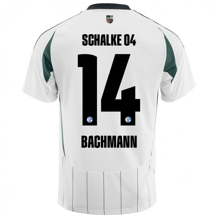 Danxen Kinder Janik Bachmann #14 Weiß Grün Auswärtstrikot Trikot 2024/25 T-Shirt