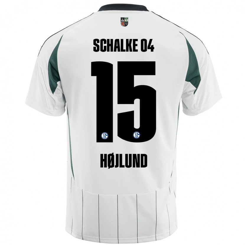 Danxen Kinder Emil Højlund #15 Weiß Grün Auswärtstrikot Trikot 2024/25 T-Shirt