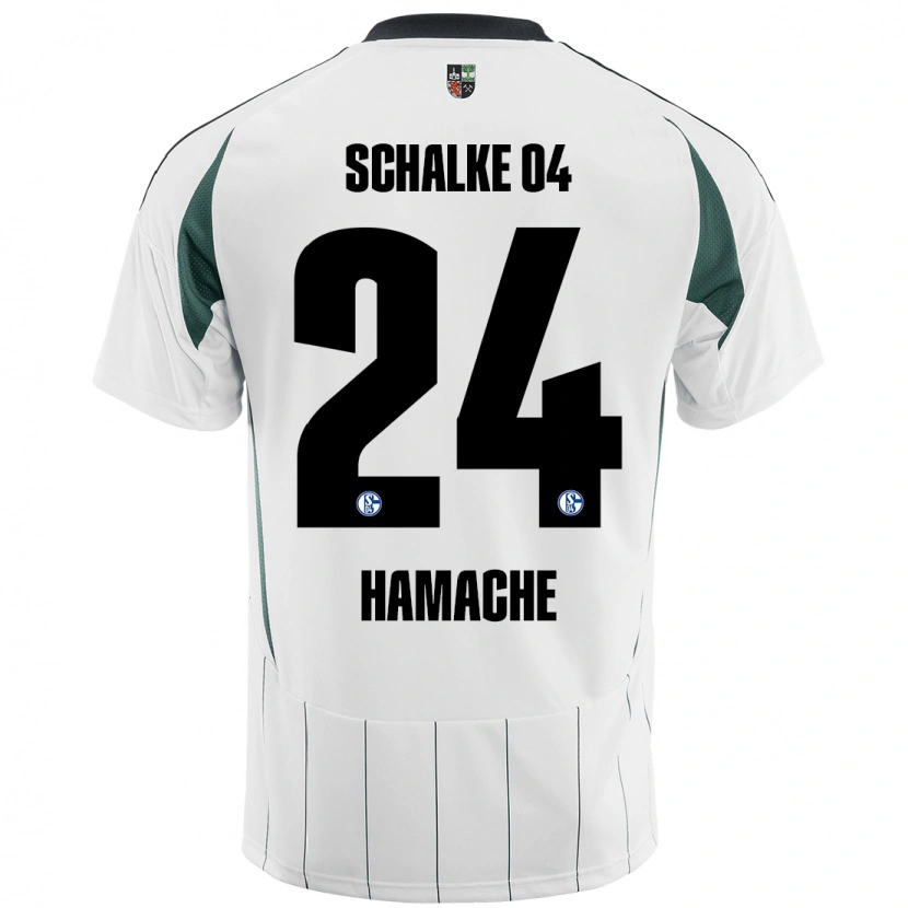 Danxen Kinder Ilyes Hamache #24 Weiß Grün Auswärtstrikot Trikot 2024/25 T-Shirt