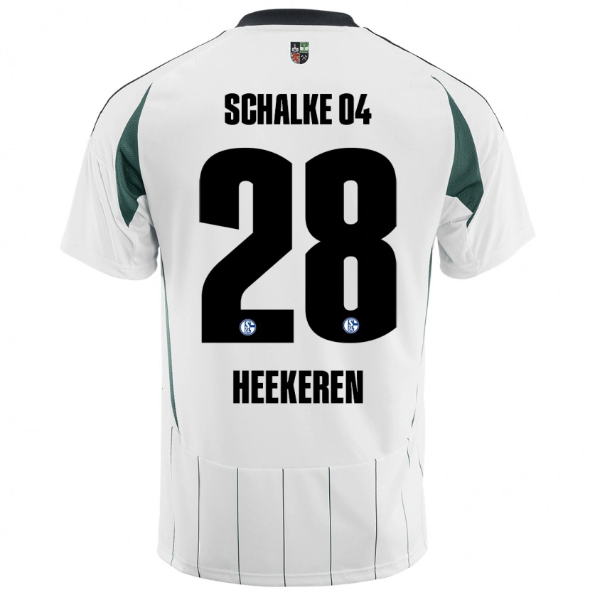 Danxen Kinder Justin Heekeren #28 Weiß Grün Auswärtstrikot Trikot 2024/25 T-Shirt