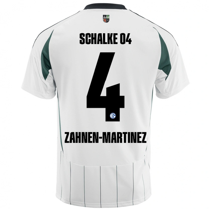 Danxen Kinder Pablo Zahnen-Martinez #4 Weiß Grün Auswärtstrikot Trikot 2024/25 T-Shirt