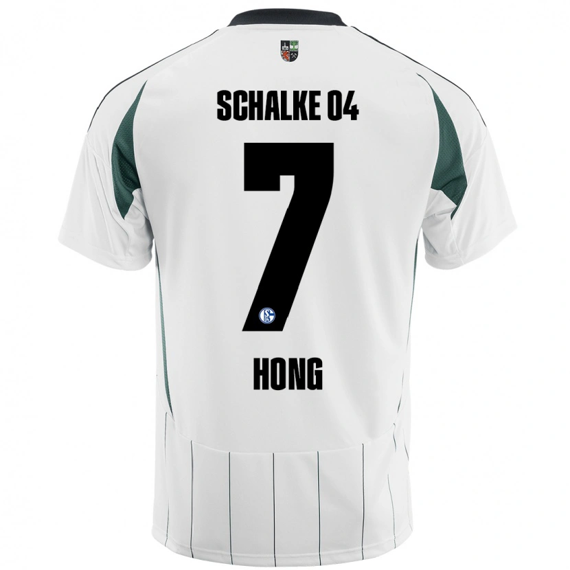 Danxen Kinder Seok-Ju Hong #7 Weiß Grün Auswärtstrikot Trikot 2024/25 T-Shirt