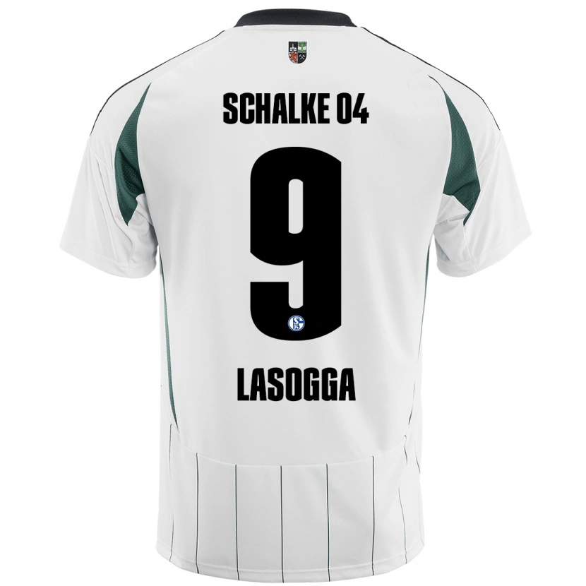 Danxen Kinder Pierre-Michel Lasogga #9 Weiß Grün Auswärtstrikot Trikot 2024/25 T-Shirt