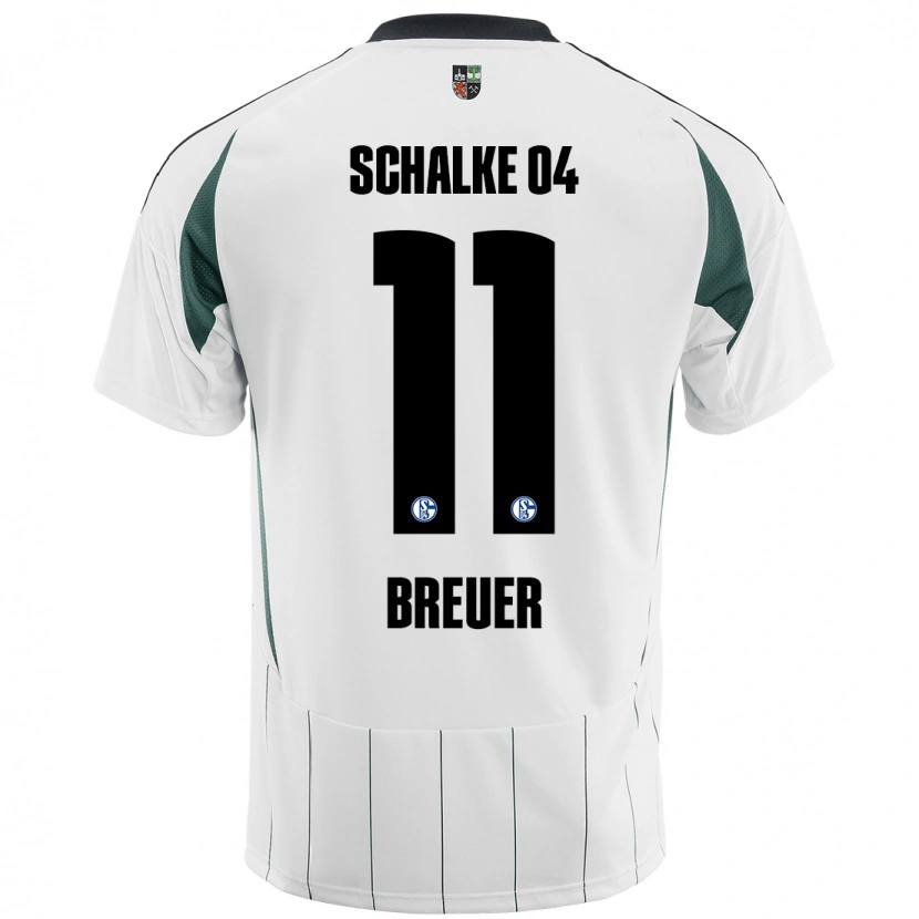 Danxen Kinder Simon Breuer #11 Weiß Grün Auswärtstrikot Trikot 2024/25 T-Shirt