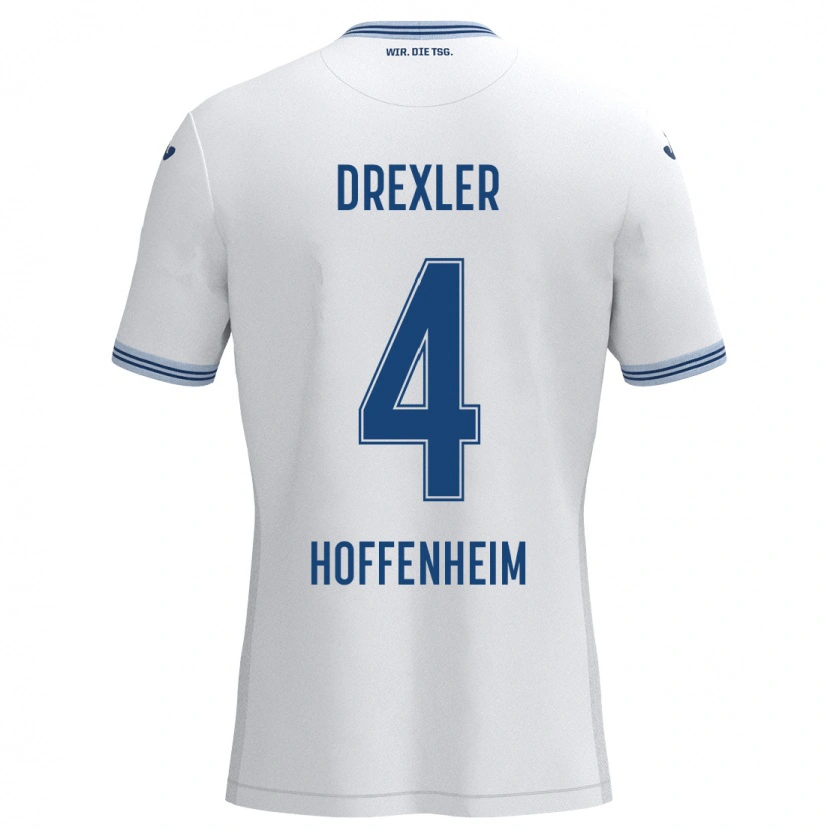 Danxen Kinder Tim Drexler #4 Weiß Blau Auswärtstrikot Trikot 2024/25 T-Shirt