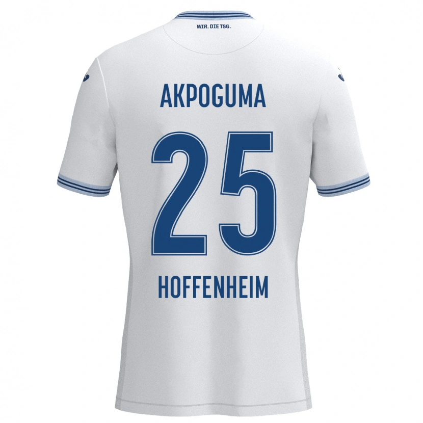 Danxen Kinder Kevin Akpoguma #25 Weiß Blau Auswärtstrikot Trikot 2024/25 T-Shirt