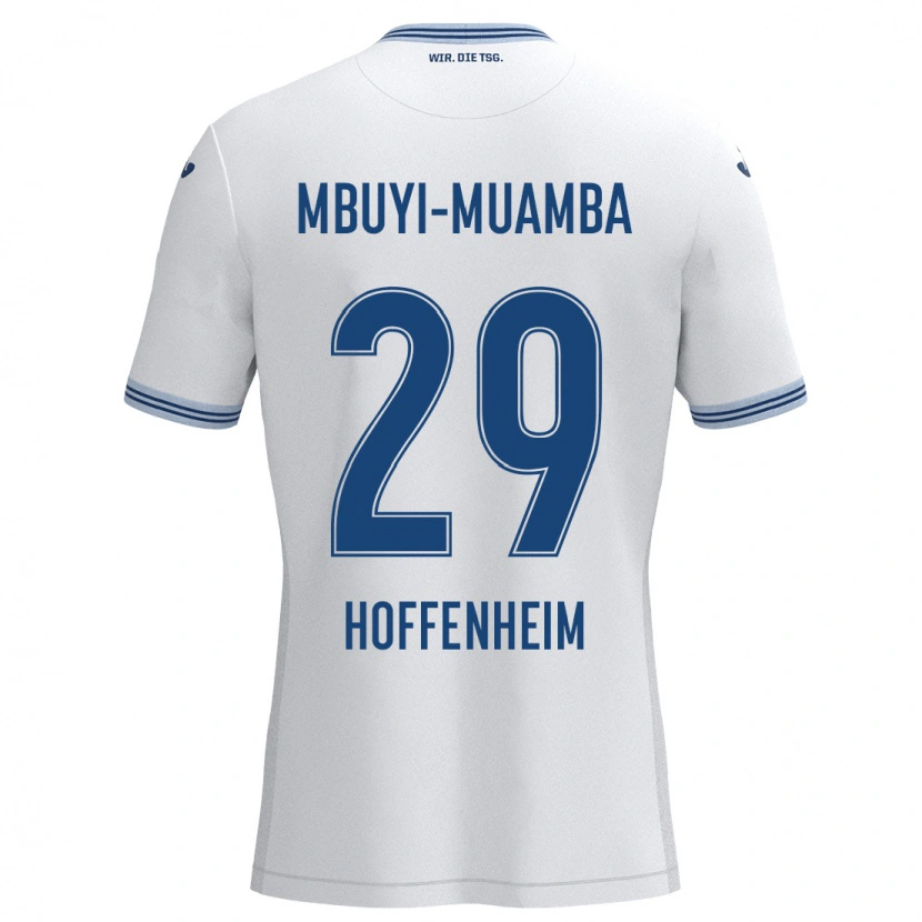 Danxen Kinder Hubert Mbuyi-Muamba #29 Weiß Blau Auswärtstrikot Trikot 2024/25 T-Shirt