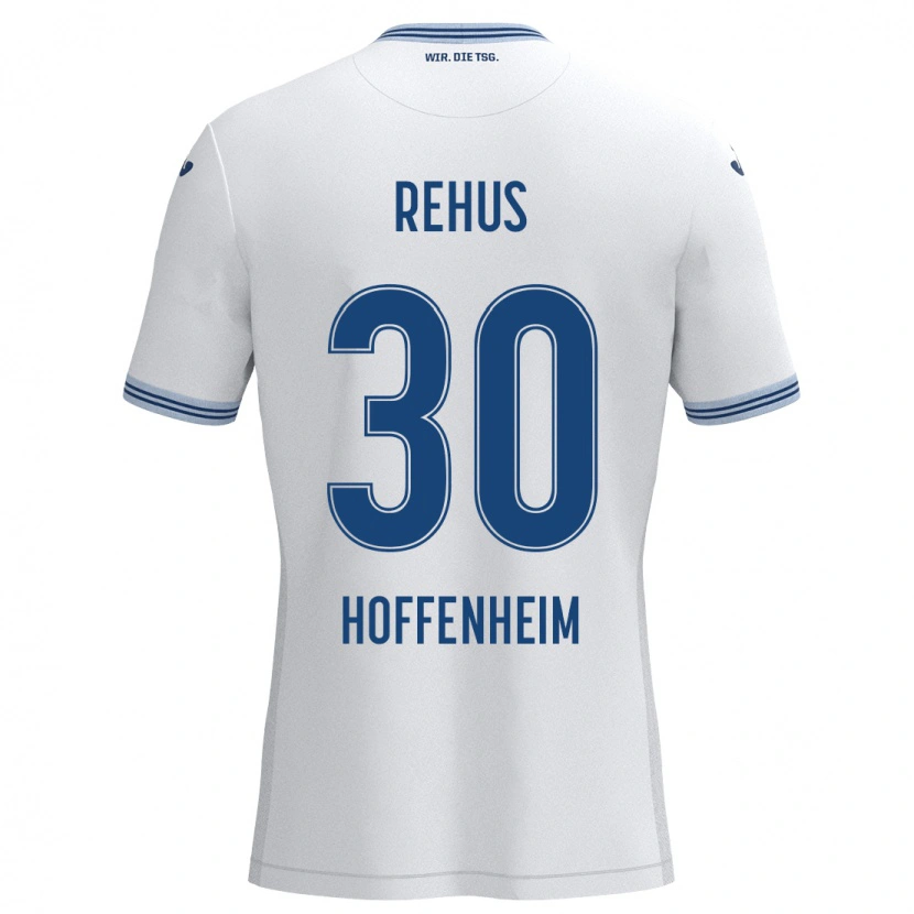 Danxen Kinder Milan Rehus #30 Weiß Blau Auswärtstrikot Trikot 2024/25 T-Shirt