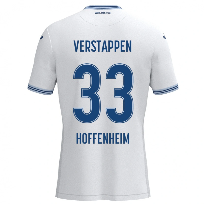 Danxen Kinder Eric Verstappen #33 Weiß Blau Auswärtstrikot Trikot 2024/25 T-Shirt