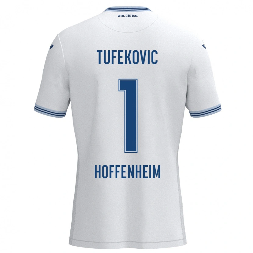 Danxen Kinder Martina Tufekovic #1 Weiß Blau Auswärtstrikot Trikot 2024/25 T-Shirt