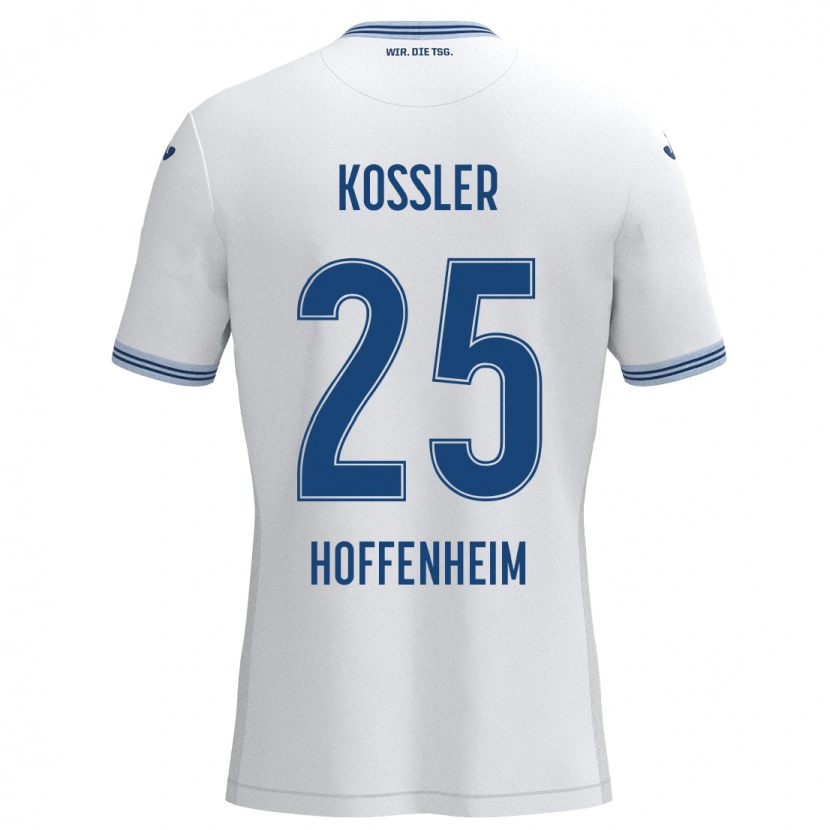 Danxen Kinder Melissa Kössler #25 Weiß Blau Auswärtstrikot Trikot 2024/25 T-Shirt