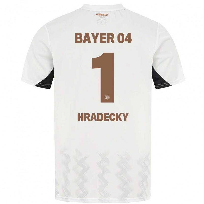 Danxen Kinder Lukas Hradecky #1 Weiß Schwarz Auswärtstrikot Trikot 2024/25 T-Shirt