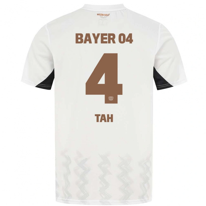 Danxen Kinder Jonathan Tah #4 Weiß Schwarz Auswärtstrikot Trikot 2024/25 T-Shirt
