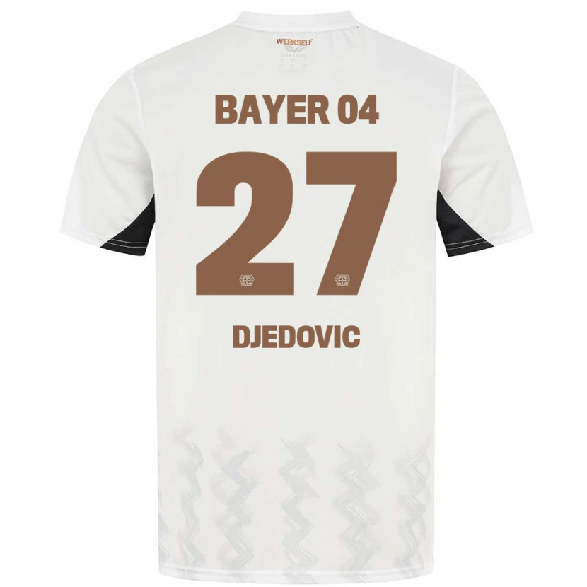 Danxen Kinder Seldin Djedovic #27 Weiß Schwarz Auswärtstrikot Trikot 2024/25 T-Shirt