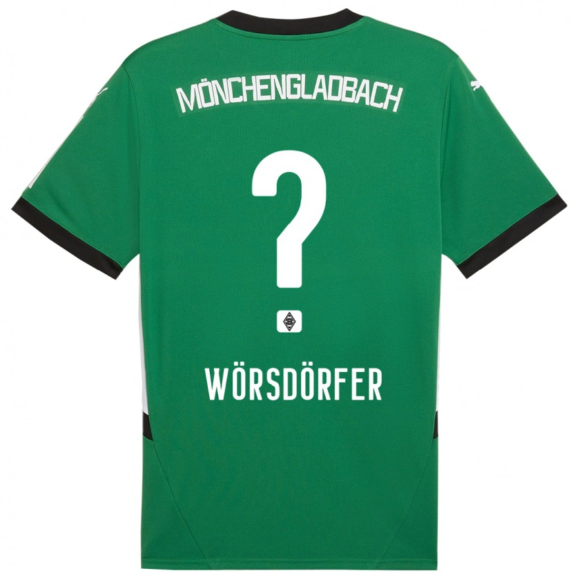 Danxen Kinder Len Wörsdörfer #0 Grün Weiß Auswärtstrikot Trikot 2024/25 T-Shirt