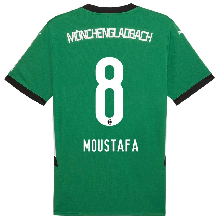Danxen Kinder Moustafa Moustafa #8 Grün Weiß Auswärtstrikot Trikot 2024/25 T-Shirt