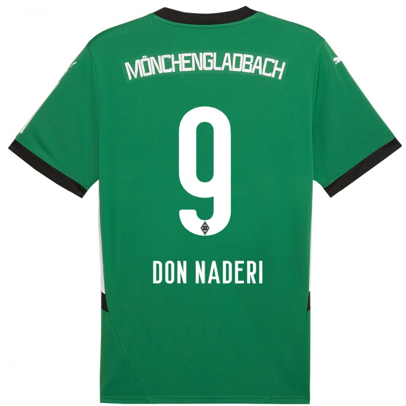 Danxen Kinder Ryan Naderi #9 Grün Weiß Auswärtstrikot Trikot 2024/25 T-Shirt