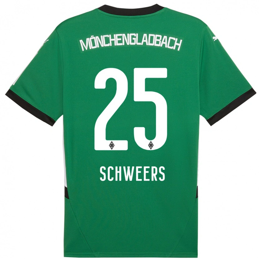 Danxen Kinder Lion Schweers #25 Grün Weiß Auswärtstrikot Trikot 2024/25 T-Shirt