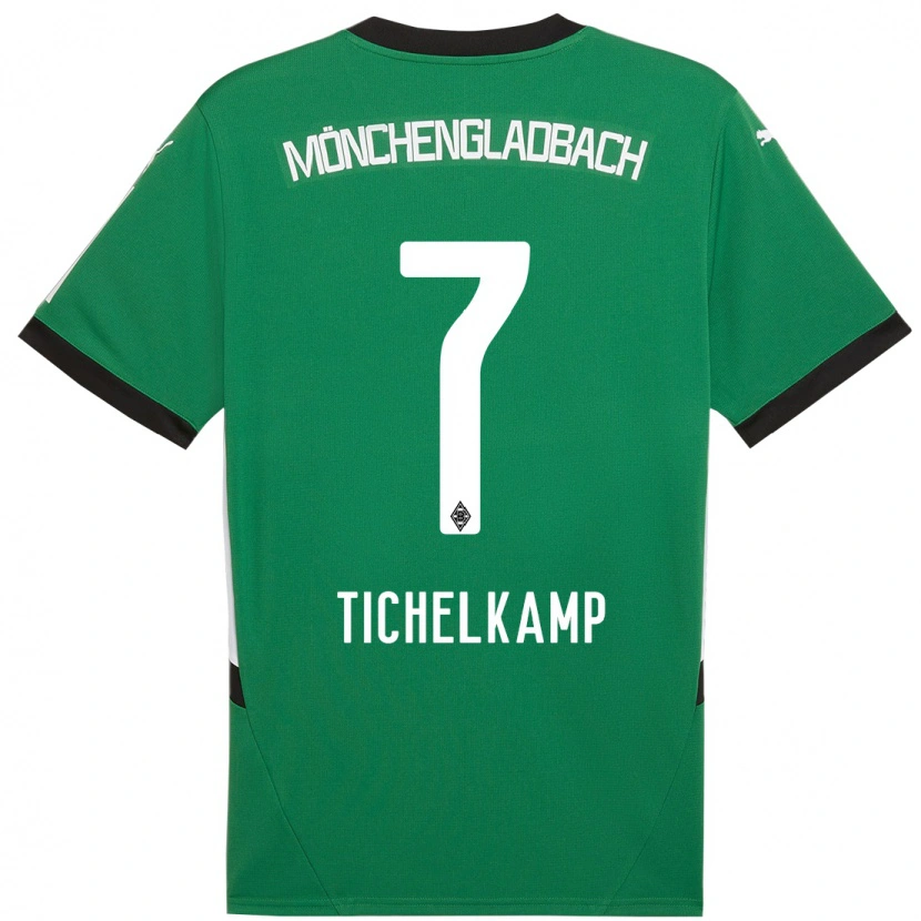 Danxen Kinder Emily Tichelkamp #7 Grün Weiß Auswärtstrikot Trikot 2024/25 T-Shirt