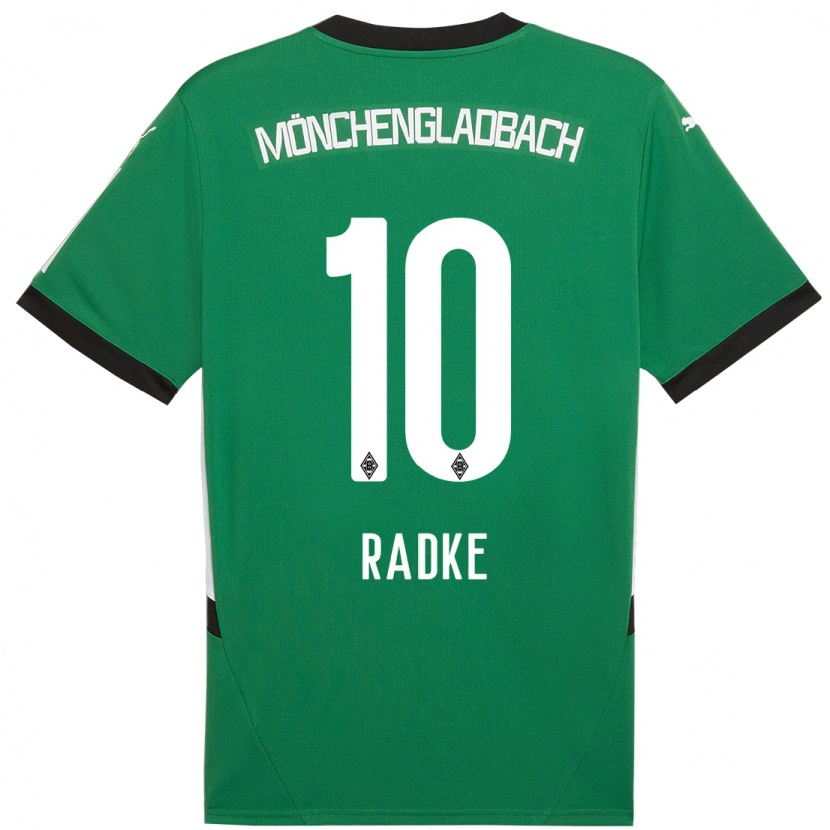 Danxen Kinder Laura Radke #10 Grün Weiß Auswärtstrikot Trikot 2024/25 T-Shirt