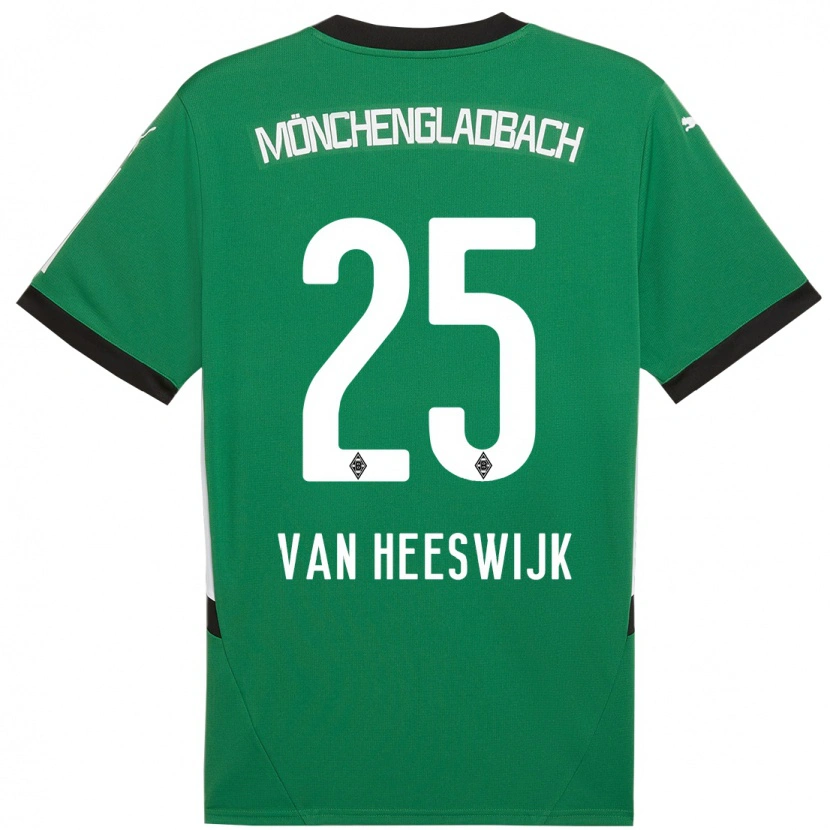 Danxen Kinder Amber Van Heeswijk #25 Grün Weiß Auswärtstrikot Trikot 2024/25 T-Shirt