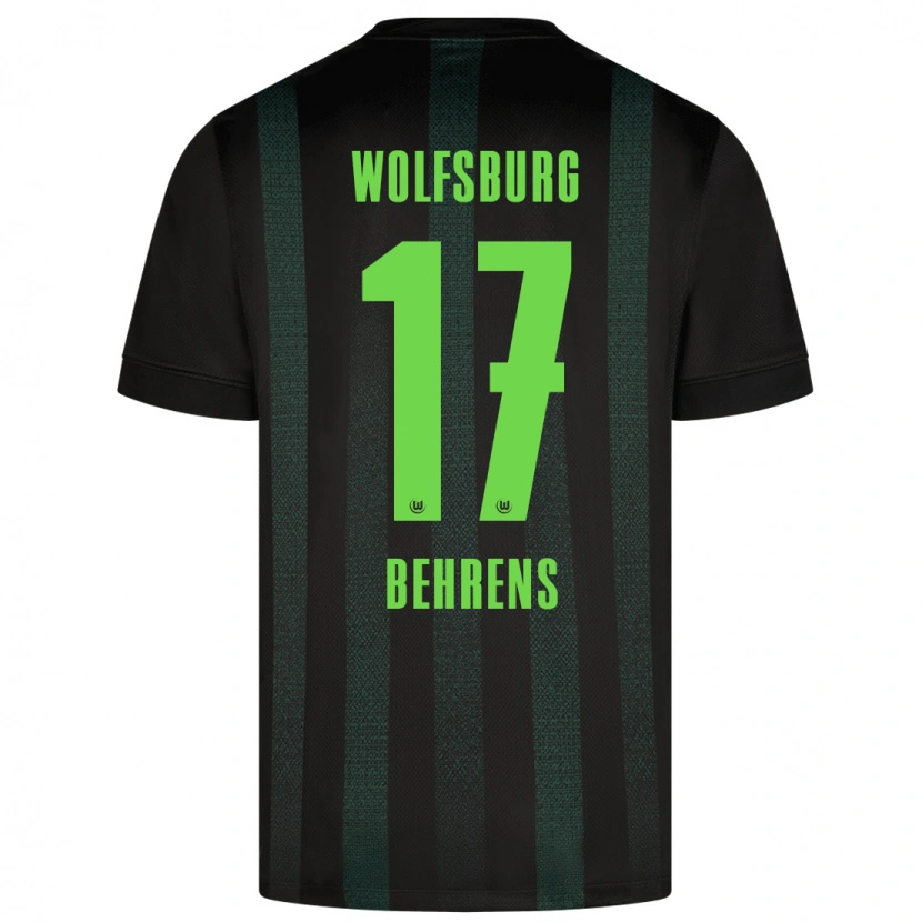 Danxen Kinder Kevin Behrens #17 Dunkelgrün Auswärtstrikot Trikot 2024/25 T-Shirt