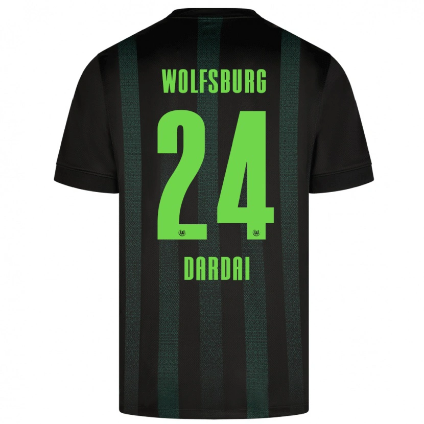 Danxen Kinder Bence Dárdai #24 Dunkelgrün Auswärtstrikot Trikot 2024/25 T-Shirt