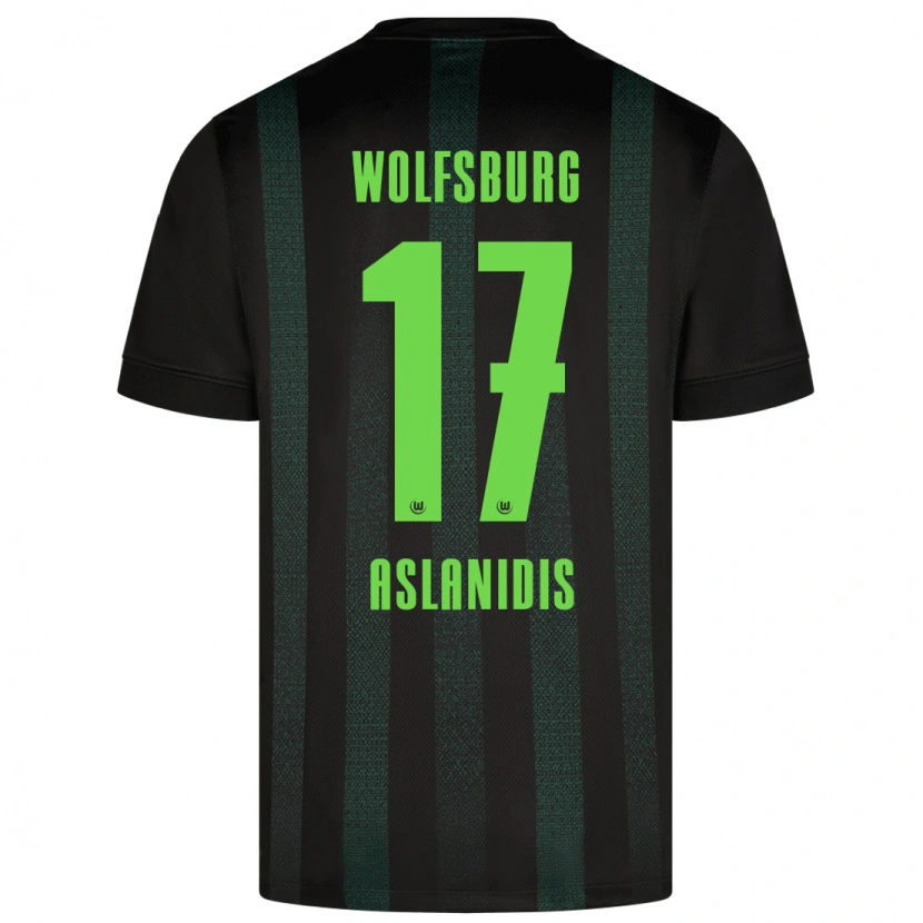 Danxen Kinder Elijas Aslanidis #17 Dunkelgrün Auswärtstrikot Trikot 2024/25 T-Shirt