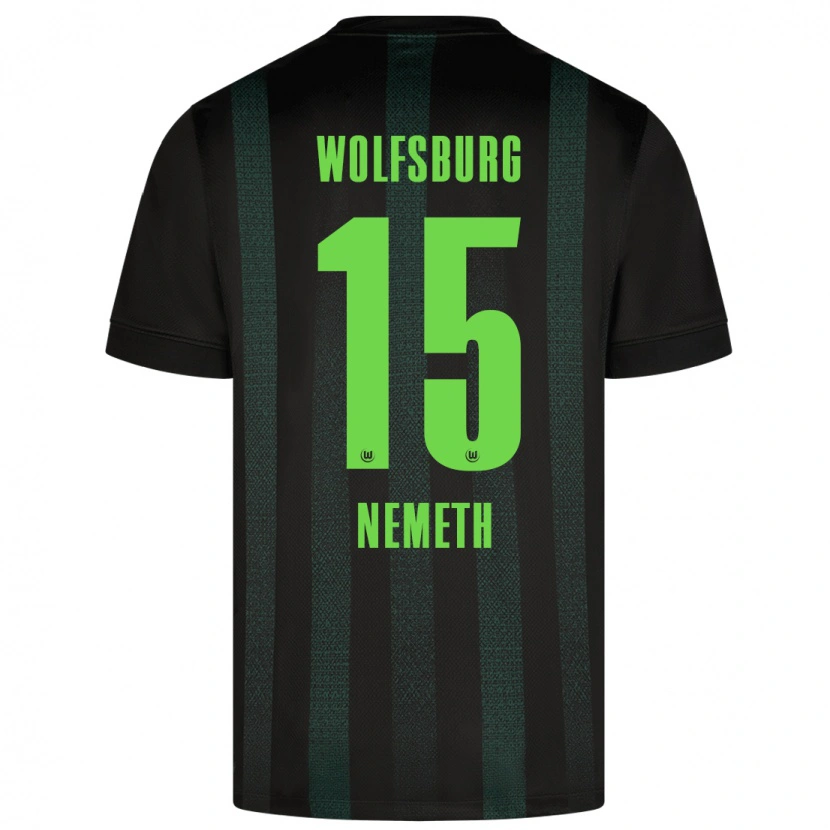 Danxen Kinder Diána Németh #15 Dunkelgrün Auswärtstrikot Trikot 2024/25 T-Shirt