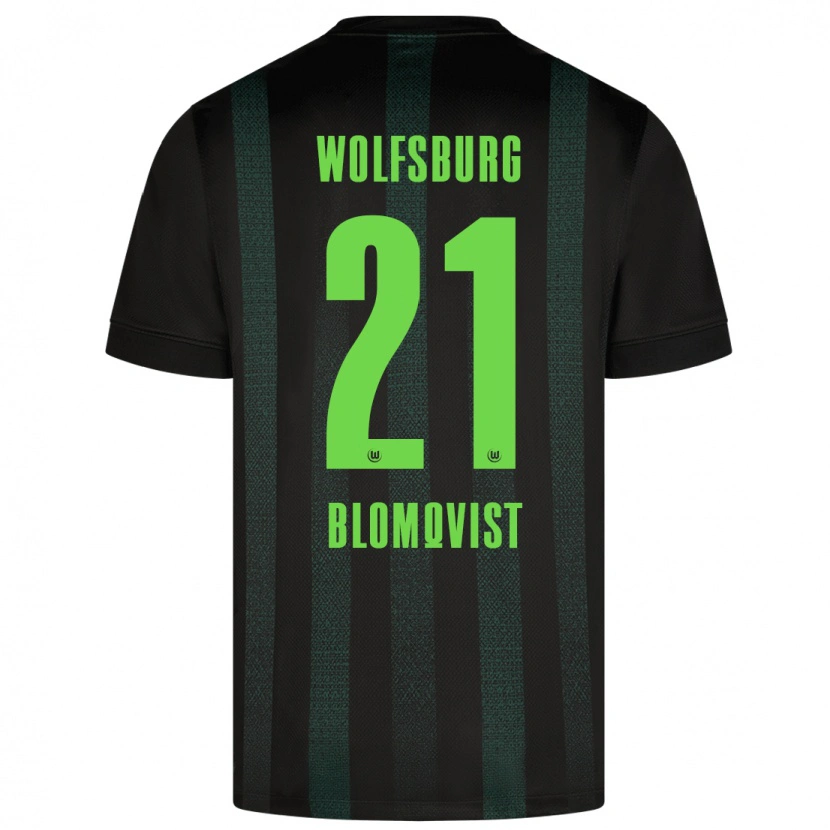 Danxen Kinder Rebecka Blomqvist #21 Dunkelgrün Auswärtstrikot Trikot 2024/25 T-Shirt