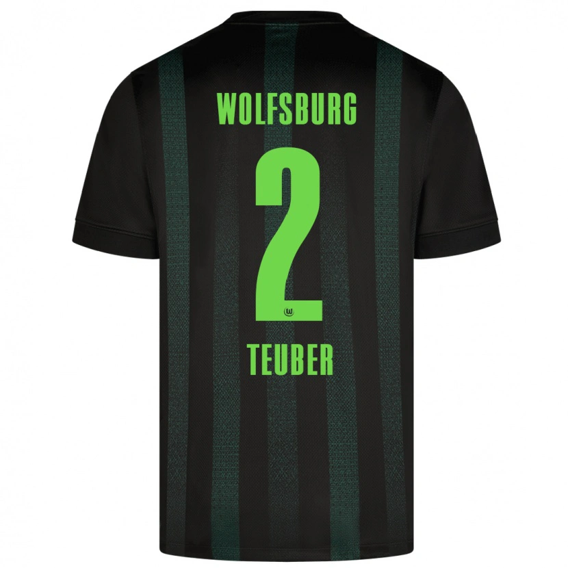 Danxen Kinder Julius Teuber #2 Dunkelgrün Auswärtstrikot Trikot 2024/25 T-Shirt