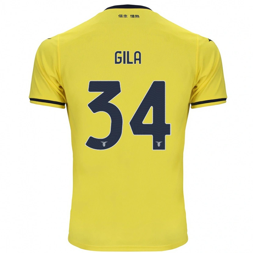 Danxen Kinder Mario Gila #34 Gelb Auswärtstrikot Trikot 2024/25 T-Shirt