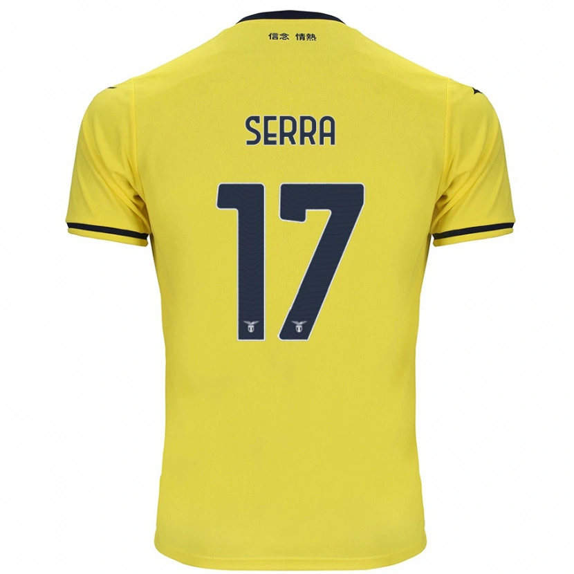 Danxen Kinder Federico Serra #17 Gelb Auswärtstrikot Trikot 2024/25 T-Shirt