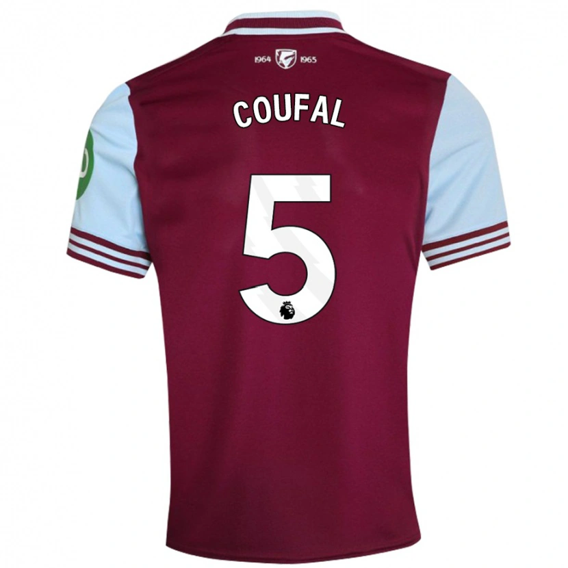 Danxen Herren Vladimír Coufal #5 Dunkelrot Heimtrikot Trikot 2024/25 T-Shirt