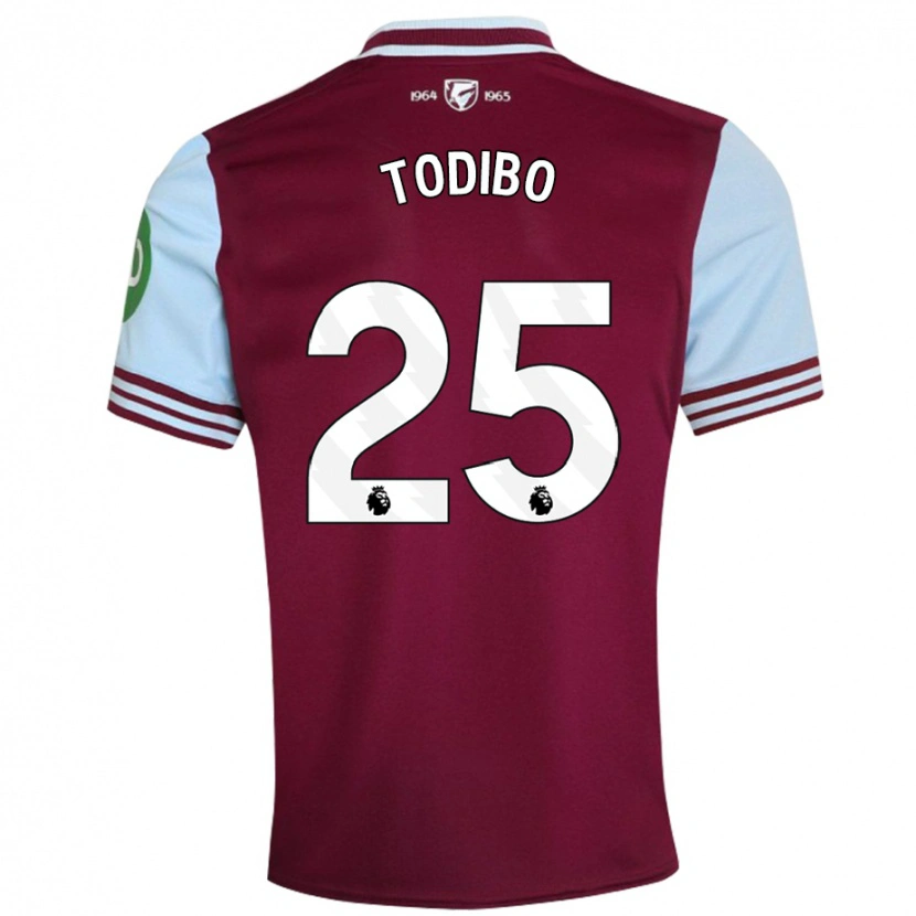 Danxen Herren Jean-Clair Todibo #25 Dunkelrot Heimtrikot Trikot 2024/25 T-Shirt