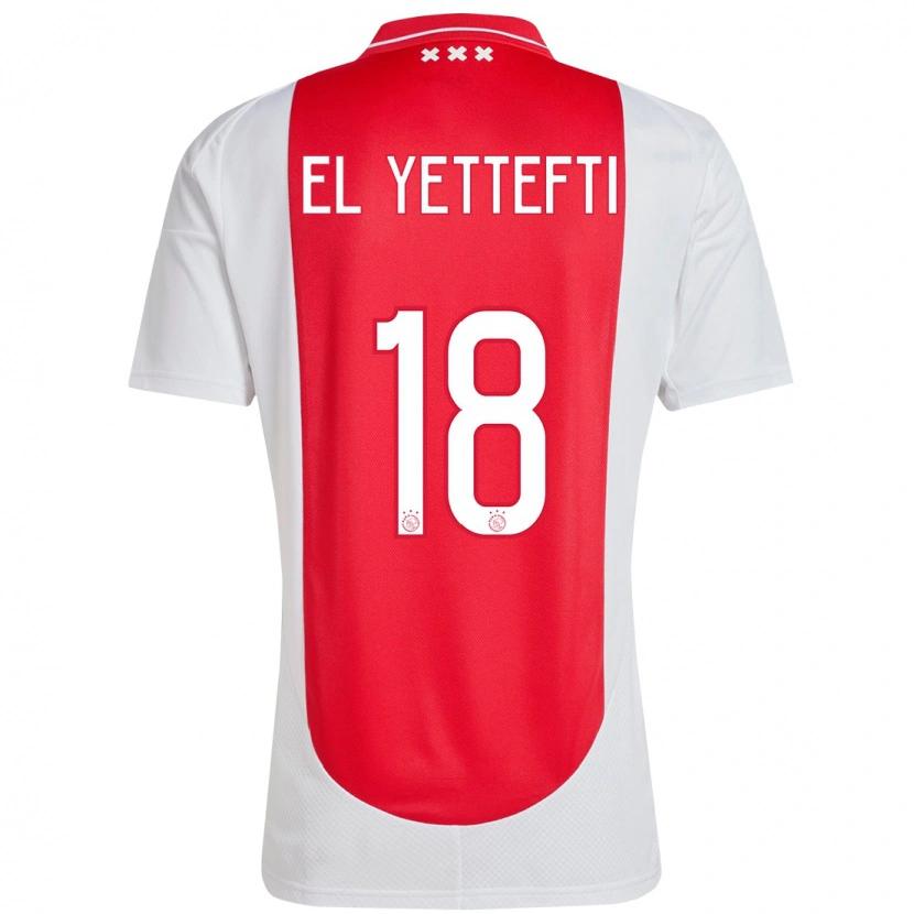 Danxen Herren Adil Amghar El Yettefti #18 Rot Weiß Heimtrikot Trikot 2024/25 T-Shirt