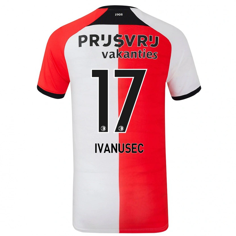Danxen Herren Luka Ivanusec #17 Rot Weiß Heimtrikot Trikot 2024/25 T-Shirt