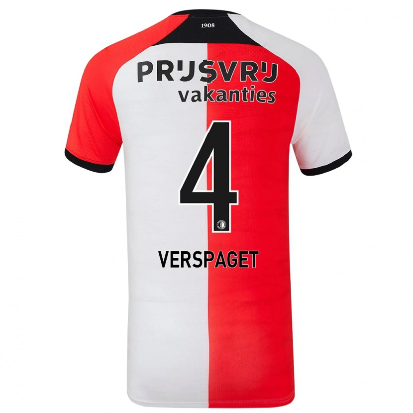 Danxen Herren Amber Verspaget #4 Rot Weiß Heimtrikot Trikot 2024/25 T-Shirt