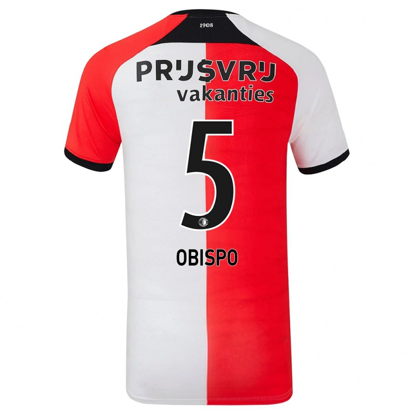 Danxen Herren Celainy Obispo #5 Rot Weiß Heimtrikot Trikot 2024/25 T-Shirt