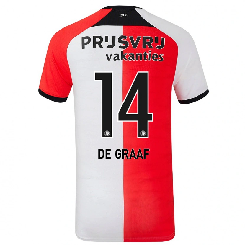 Danxen Herren Esmee De Graaf #14 Rot Weiß Heimtrikot Trikot 2024/25 T-Shirt