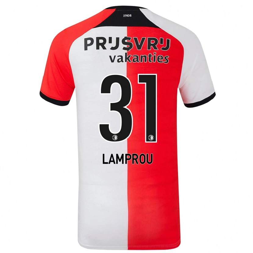 Danxen Herren Kostas Lamprou #31 Rot Weiß Heimtrikot Trikot 2024/25 T-Shirt