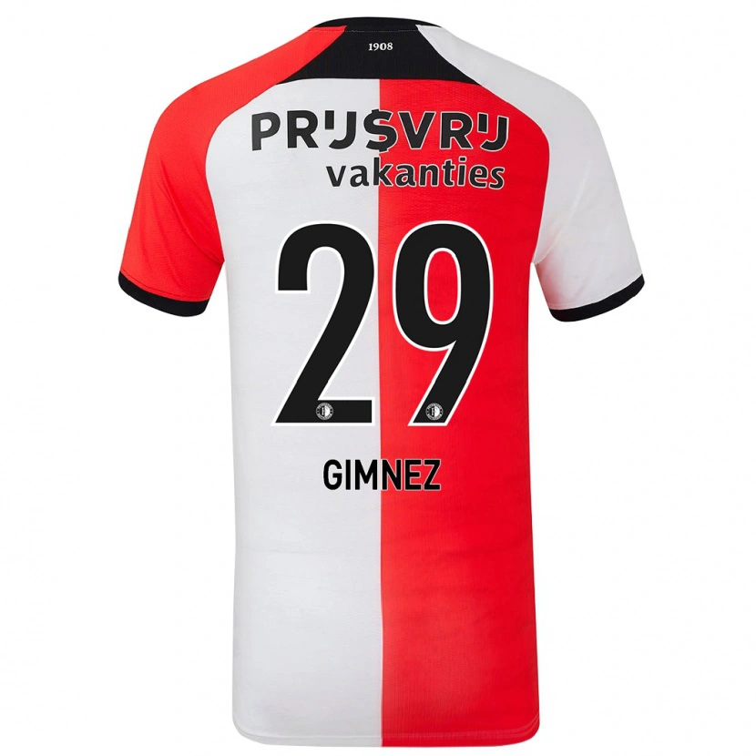Danxen Herren Santiago Gimnez #29 Rot Weiß Heimtrikot Trikot 2024/25 T-Shirt