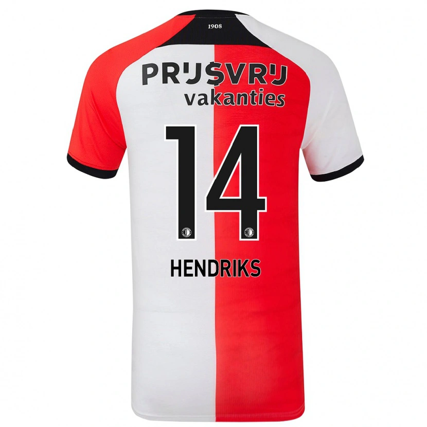 Danxen Herren Kim Hendriks #14 Rot Weiß Heimtrikot Trikot 2024/25 T-Shirt