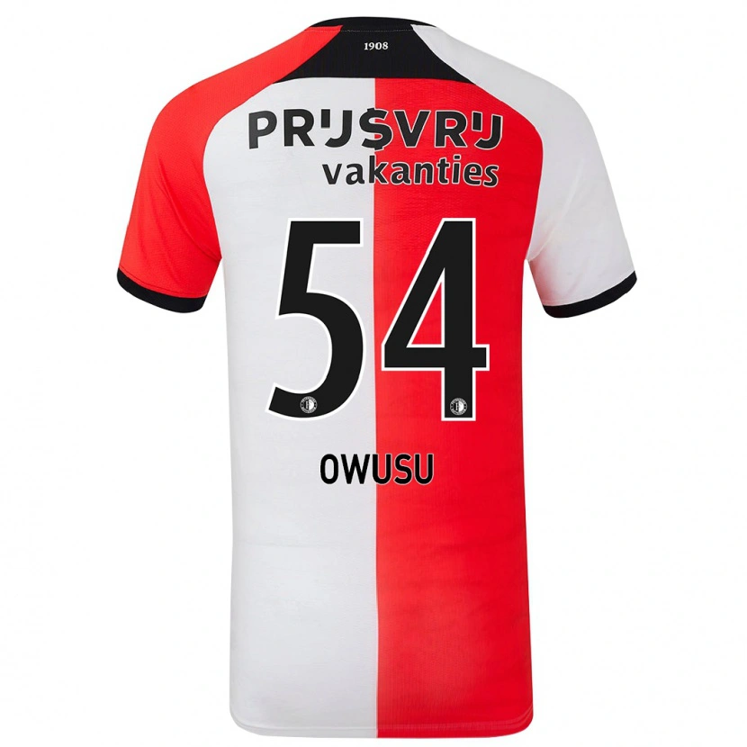 Danxen Herren Denzel Owusu #54 Rot Weiß Heimtrikot Trikot 2024/25 T-Shirt