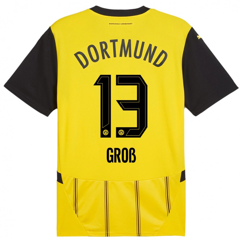 Danxen Herren Pascal Groß #13 Gelb Schwarz Heimtrikot Trikot 2024/25 T-Shirt