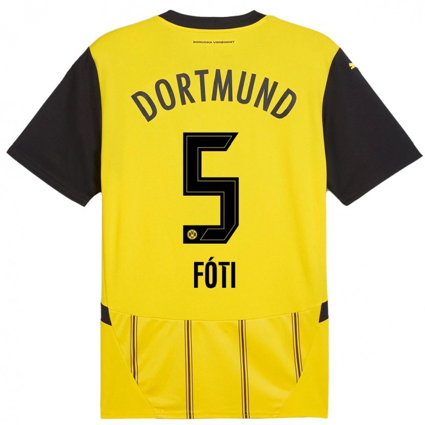 Danxen Herren António Fóti #5 Gelb Schwarz Heimtrikot Trikot 2024/25 T-Shirt